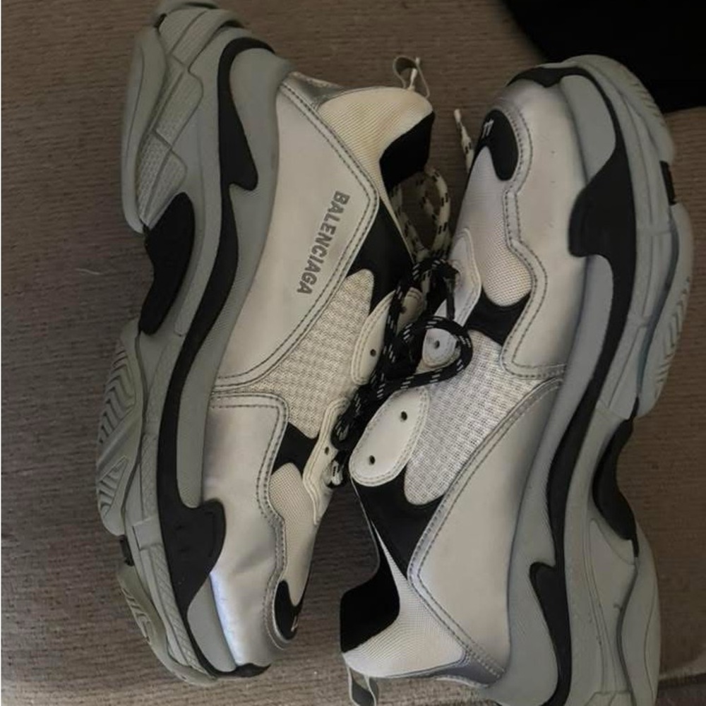 Balenciaga Men's Gray and Black Sneakers